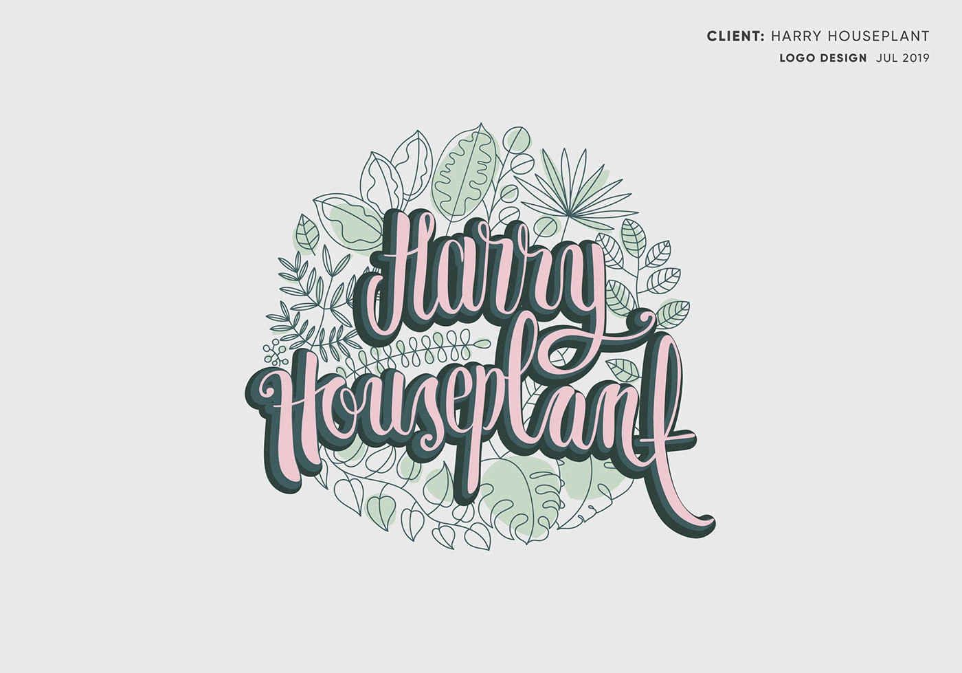 Harry Houseplant illustrated logo design — project image 1 of 11