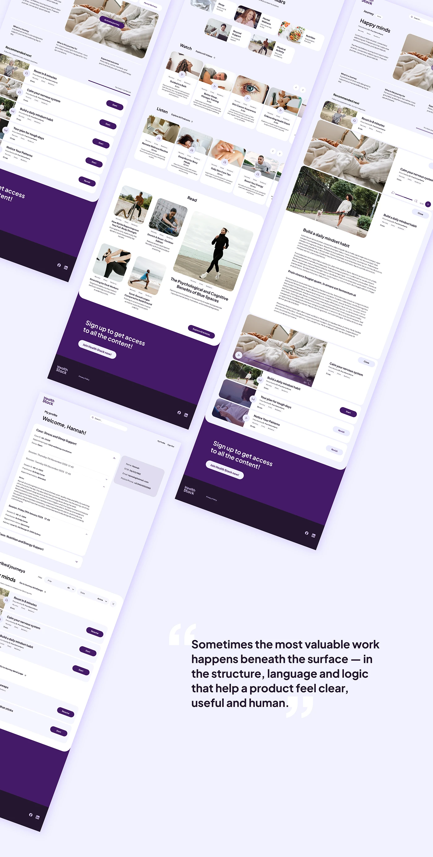 Health Stack Academy UX and interface design — project image 8 of 9