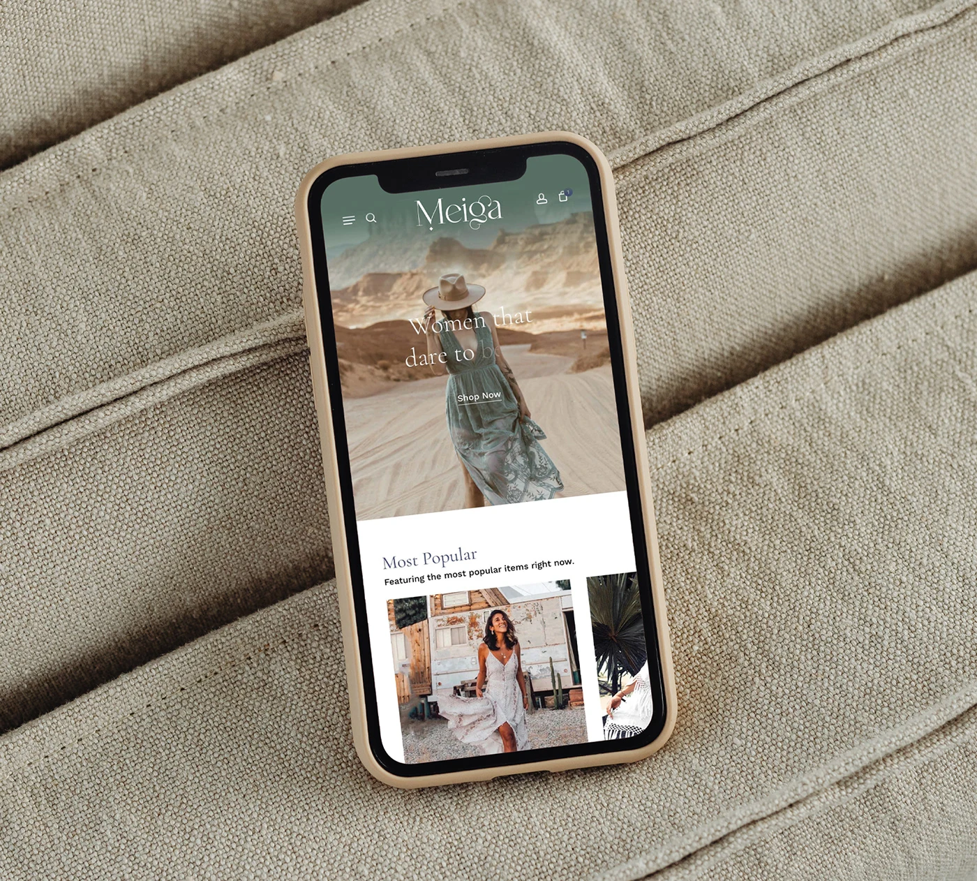 Meiga fashion branding and eCommerce design — project image 2 of 8