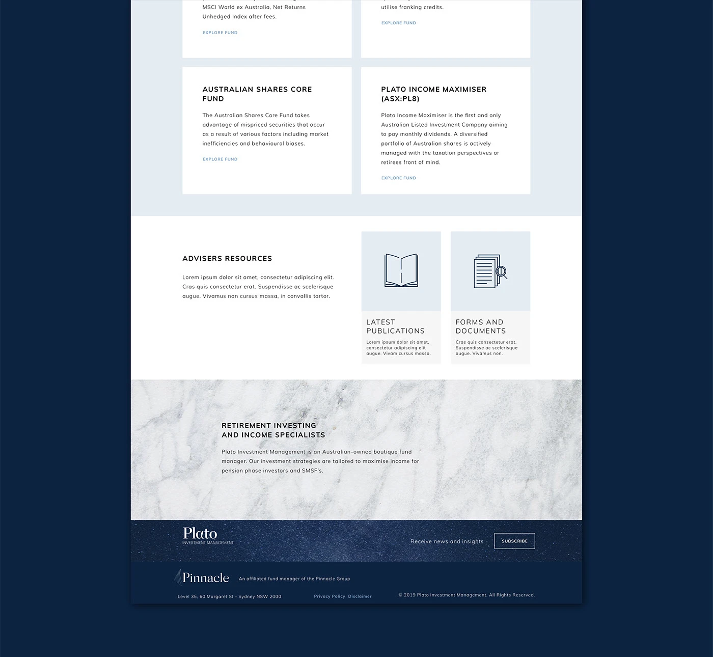 Plato investment management website design — project image 5 of 10